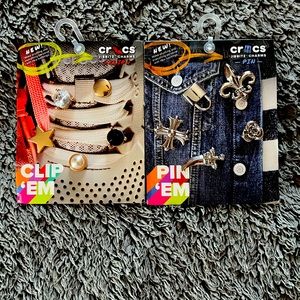 Clip them and pin them charms, 10 all together. For shoes, bags, jackets etc.